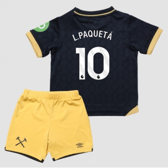 Billige Fotballdrakt West Ham United Lucas Paqueta #10 Replika Tredjedraktsett Barn 2025-26 Kortermet (med bukser)